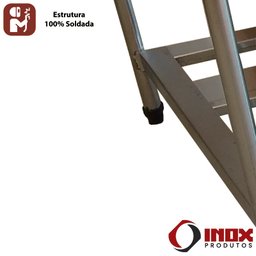 Pia Inox com Prateleira Gradeada e com 1 Cuba Modelo 02 (tamp. Ret.) 300x70x90 Cm - Cuba 60x50 Cm - 5