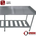 Ver imagem 3 de Pia Inox com Prateleira Gradeada e com 1 Cuba Modelo 02 (tamp. Ret.) 300x70x90 Cm - Cuba 60x50 Cm