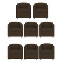 Ver imagem 1 de Kit 8 Poltronas Bia Decorativa Reforçada Recepção Clinica Salão Sala de Estar Suede:marrom