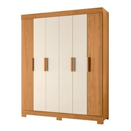 Guarda Roupa Facille 6 Portas 2 Gavetas Carvalho Grife/Off White - Albatroz - 6