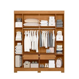 Guarda Roupa Facille 6 Portas 2 Gavetas Carvalho Grife/Off White - Albatroz - 4