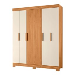 Guarda Roupa Facille 6 Portas 2 Gavetas Carvalho Grife/Off White - Albatroz - 7