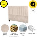 Ver imagem 7 de Cabeceira Cama Box Queen 160cm Carla Suede Bege e Frame