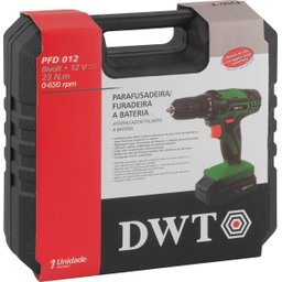 Parafusadeira / Furadeira Bateria 12V + Carregador Bivolt + Maleta + Acessórios PFD 012 DWT - 5