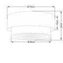 Ver imagem 2 de Plafon Duplo Cilíndrico Vivare Md-3064 Cúpula em Tecido 70x60cm - Linho Bege / Branco