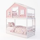 Ver imagem 3 de Treliche Casinha Dos Sonhos com Varanda Madeira Maciça Rosa/ Branco Megamobilia