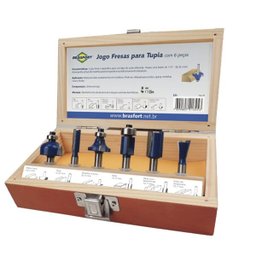 Jogo de Fresas para Tupia com 6 peças Brasfort - 1