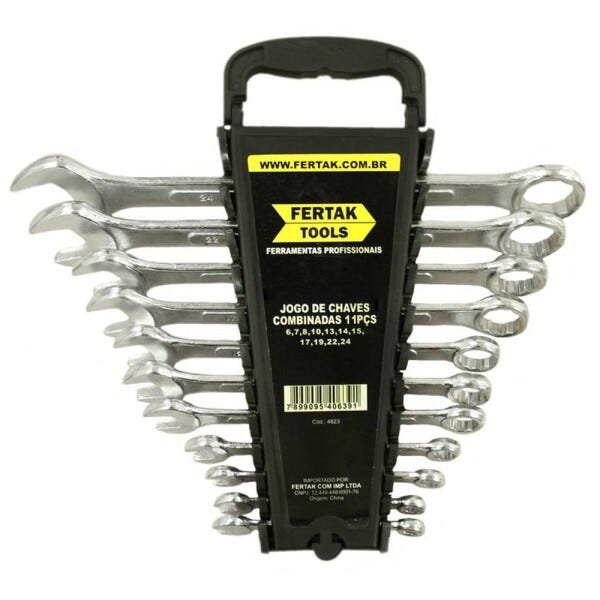 Kit Chaves Combinada 11 Peças 6 a 24mm Fertak Menor preço em Kit Chaves Combinada 11 Peças 6 a 24mm Fertak