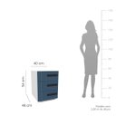 Ver imagem 3 de Mesa de Cabeceira Lisboa com 3 Gavetas 40x54cm Azul/Branco 250687