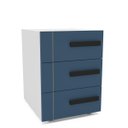 Ver imagem 2 de Mesa de Cabeceira Lisboa com 3 Gavetas 40x54cm Azul/Branco 250687