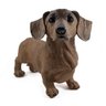 Basset Cachorro Decorativo Realista Resina Jardim Casa - Marrom - 2