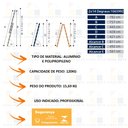 Ver imagem 3 de Escada Alumínio 3 em 1 Extensiva 2 X 14 - 28 Degraus Alumasa