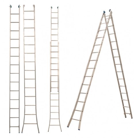 Escada Alumínio 3 em 1 Extensiva 2 X 14 - 28 Degraus Alumasa