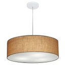 Ver imagem 1 de Lustre Pendente Cilíndrico Vivare Md-4217 Cúpula Tecido 50x15cm - Palha