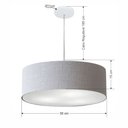 Ver imagem 2 de Lustre Pendente Cilíndrico Vivare Md-4217 Cúpula Tecido 50x15cm - Rustico Cinza