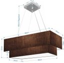 Ver imagem 2 de Lustre Pendente Duplo Retangular Vivare Md-4322 Cúpula em Tecido 99x40cm x 80x30cm - Café