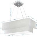 Ver imagem 2 de Lustre Pendente Duplo Retangular Vivare Md-4321 Cúpula em Tecido 80x40cm x 70x30cm - Rustico Cinza