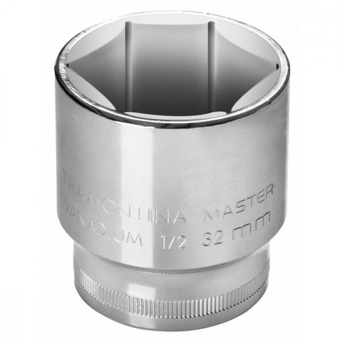 Soquete Sextavado 27 Mm Encaixe 1/2´´ com Acabamento Cromado
