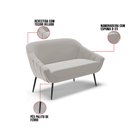 Ver imagem 5 de Kit 01 Namoradeira 02 Lugares e 01 Poltrona Giovana Veludo Pés Palito de Ferro - D’Rossi