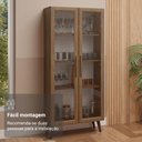 Ver imagem 5 de Cristaleira 70 Cm 2 Portas de Vidro com Pés Cônicos Rustic/marrom Madesa