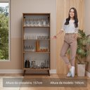 Ver imagem 4 de Cristaleira 70 Cm 2 Portas de Vidro com Pés Cônicos Rustic/marrom Madesa
