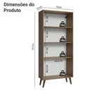 Ver imagem 3 de Cristaleira 70 Cm 2 Portas de Vidro com Pés Cônicos Rustic/marrom Madesa