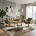 Ver imagem 1 de Kit Namoradeira e Poltrona Decorativa para Sala Recepção Manicure Consultório Alice Tecido Suede
