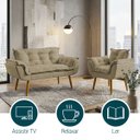 Ver imagem 5 de Kit Namoradeira e Poltrona Decorativa para Sala Recepção Manicure Consultório Alice Tecido Suede