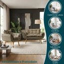 Ver imagem 4 de Kit Namoradeira e Poltrona Decorativa para Sala Recepção Manicure Consultório Alice Tecido Suede