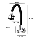Ver imagem 3 de Torneira Flexível Metal para Cozinha de Parede Fc-06