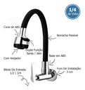 Ver imagem 5 de Torneira Flexível Metal para Cozinha de Parede Fc-06