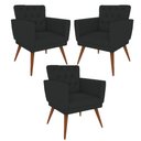 Ver imagem 1 de Kit 3 Poltronas Nina com Capitone - Preto