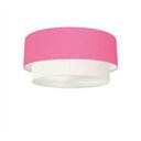 Ver imagem 1 de Plafon Duplo Cilíndrico Vivare Md-3062 Cúpula Tecido 45x40cm - Rosa Bebê / Branco