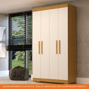 Ver imagem 5 de Guarda Roupa Solteiro 4 Portas 100% Mdf Lana Acp Móveis Cinamomo/off White