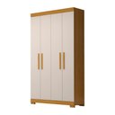 Ver imagem 1 de Guarda Roupa Solteiro 4 Portas 100% Mdf Lana Acp Móveis Cinamomo/off White
