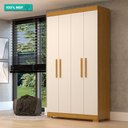 Ver imagem 2 de Guarda Roupa Solteiro 4 Portas 100% Mdf Lana Acp Móveis Cinamomo/off White
