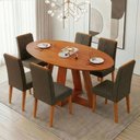 Ver imagem 2 de Conjunto Sala de Jantar Mesa 1,80m Vick 6 Cadeiras Tati