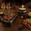 Ver imagem 6 de Chapa de Pedra Gourmet Fondue 31cm + Panela 800ml + Rechauds