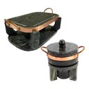 Ver imagem 1 de Chapa de Pedra Gourmet Fondue 31cm + Panela 800ml + Rechauds