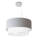 Ver imagem 1 de Lustre Pendente Duplo Cilíndrico Vivare Md-4061 Cúpula em Tecido 50x40cm - Rustico Cinza / Branco
