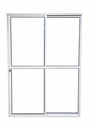 Ver imagem 1 de Porta Sacada 2 Folhas Aluminio Branco com Fechadura 2,10x1,20 Linha 25