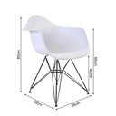 Ver imagem 2 de Mesa Industrial Jantar Retangular Amêndoa 137X90Cm Base V Com 6 Poltronas Brancas Ferro Amendoa