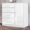 Ver imagem 2 de Cômoda Sapateira Vênus 1 Porta e 4 Gavetas Branco - Moval Branco