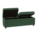 Ver imagem 2 de Canto Alemão Recamier Bau + Painel Madri 160cm Veludo Verde - Inova Decor
