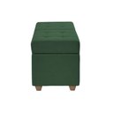 Ver imagem 5 de Canto Alemão Recamier Bau + Painel Madri 160cm Veludo Verde - Inova Decor