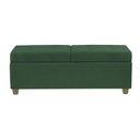 Ver imagem 3 de Canto Alemão Recamier Bau + Painel Madri 160cm Veludo Verde - Inova Decor