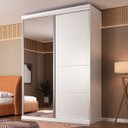 Ver imagem 1 de Guarda Roupa Sevilha Mdf 174,5x234,5cm 2 Portas e Espelho Branco 9420