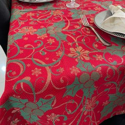 Toalha de Mesa Quadrada Jacquard Luxo Espirito Natalino - 1,40 x 1,40M - 3