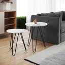 Ver imagem 1 de Mesa de Lateral Duo Lisboa Ferro Preto Tampo Branco