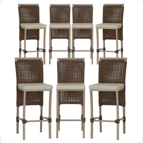 7 Banqueta em Alumínio Roma Fendi Corda Náutica Tecido 7